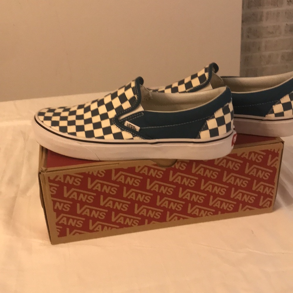 Vans Classic Slip-On Men's Shoes - Corsair Checkerboard - Picture 3 of 11